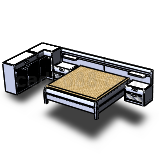 SolidWorks卧室配置3D模型