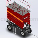 四轮移动式液压升降台SolidWorks模型