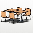 餐桌四椅Solidworks模型