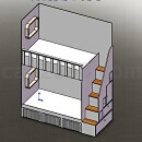 单楼梯双层床Solidworks模型