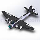 B17空中堡垒轰炸机Solidworks模型