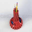 3D打印模型漩涡齿轮形状笔筒