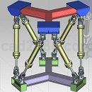 六轴并联平台机器人3D模型UG设计