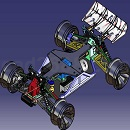 可3D打印的四驱车模型CATIA设计