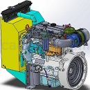帕金斯柴油发动机模型Solidworks设计