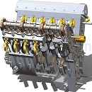 V12发动机模型Solidworks设计