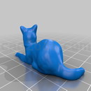 3D打印模型卧着的猫