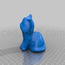 3D打印模型坐着的可爱小猫咪