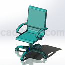 办公室升降滑轮座椅模型Solidworks设计
